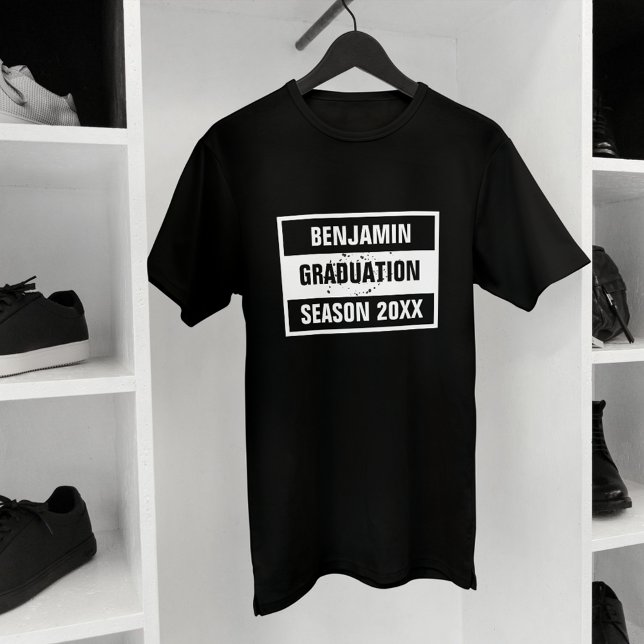 T-shirt saison de graduation rétro 20XX noir (Créateur téléchargé)