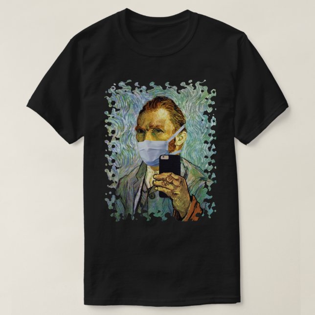 T-shirt Saison de grippe Van Gogh Autoportrait avec masque (Design devant)