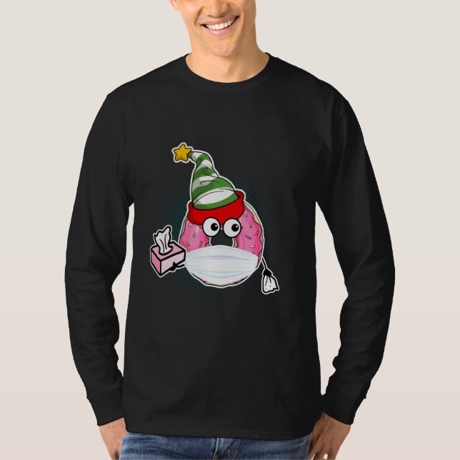 T-shirt Saison de Noël du Masque Visage de Donut (Devant)