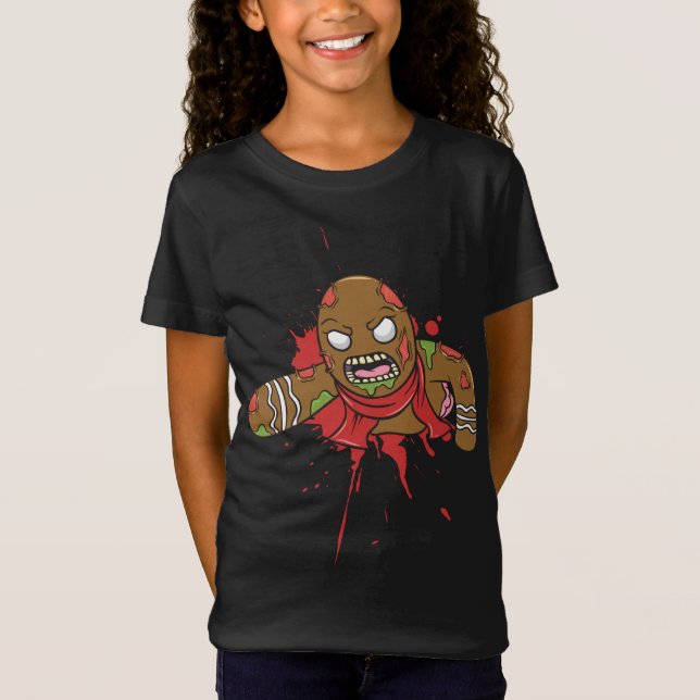 T-Shirt Saison de Noël du pain d'épices Zombie (Devant)