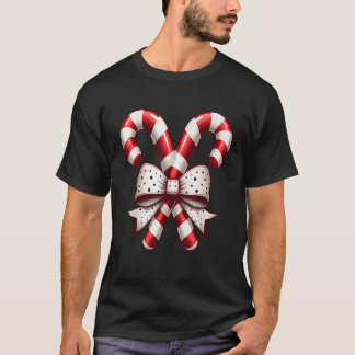 T-shirt Saison de Noël Sucre de canne mignon Retro Coquett