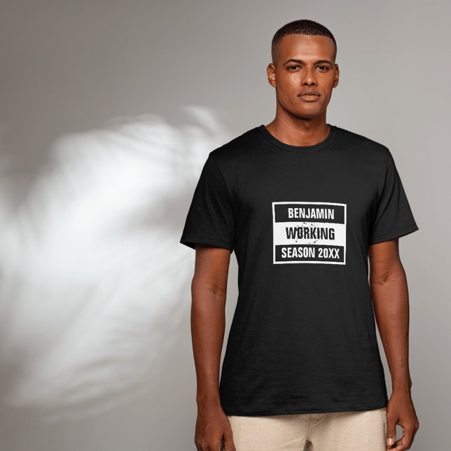 T-shirt saison de travail rétro 20XX noir (Créateur téléchargé)