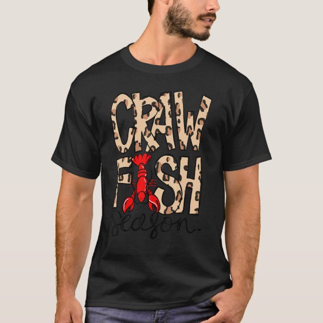 T-shirt Saison d'écrevisses Impression léopard Amour écrev (Devant)