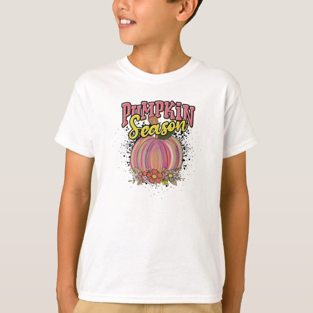 T-shirt Saison des citrouilles - sculpture de citrouille (Devant)