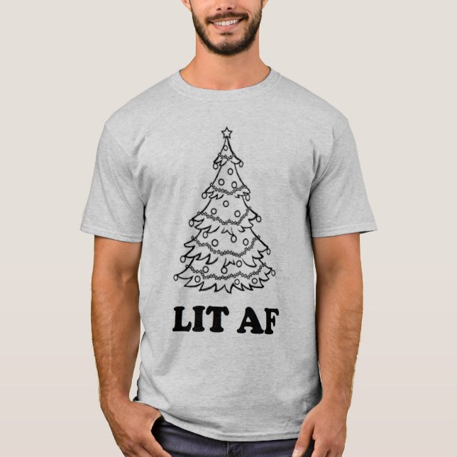 T-shirt Saison des vacances drôle d'AF de Lit de Noël (Devant)