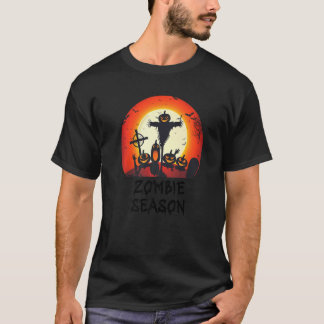 T-shirt Saison des zombies Cimetière effrayant au clair de