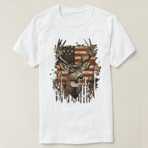 T-shirt Saison du buck drapeau USA
