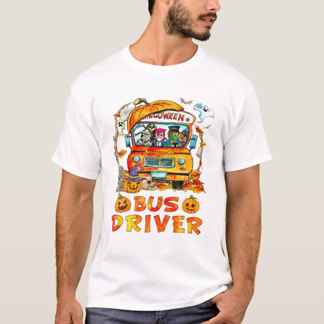 T-shirt Saison du Citrouille du conducteur de bus (Devant)