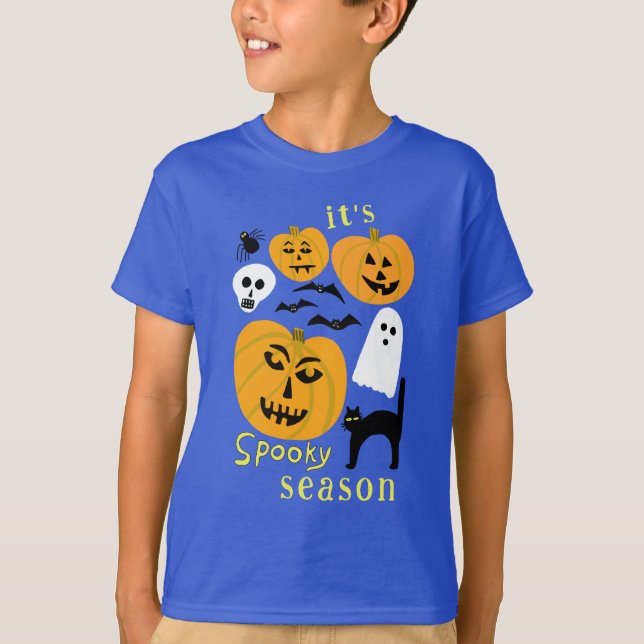 T-shirt Saison éffrayante Citrouilles Ghost Bat HAPPY HALL (Devant)