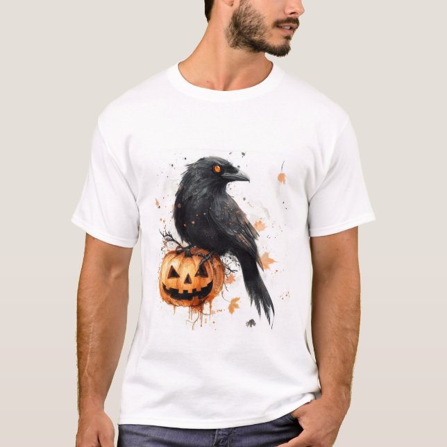 T-shirt saison éffrayante : Corbeau (Devant)