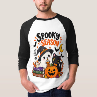 T-shirt Saison effrayante Fantôme & Chat Noir |