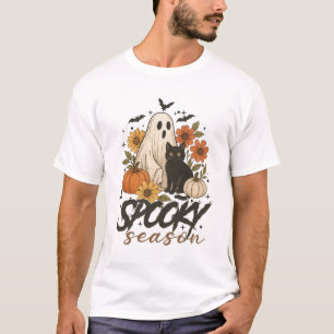T-shirt Saison effrayante Fantôme Rétro Floral effrayant H