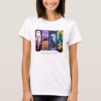T-shirt Saison éffrayante Fantômes d'Halloween et T-Shir C