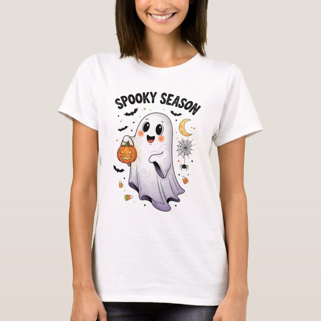 T-shirt Saison effrayante Gentil Fantôme (Devant)