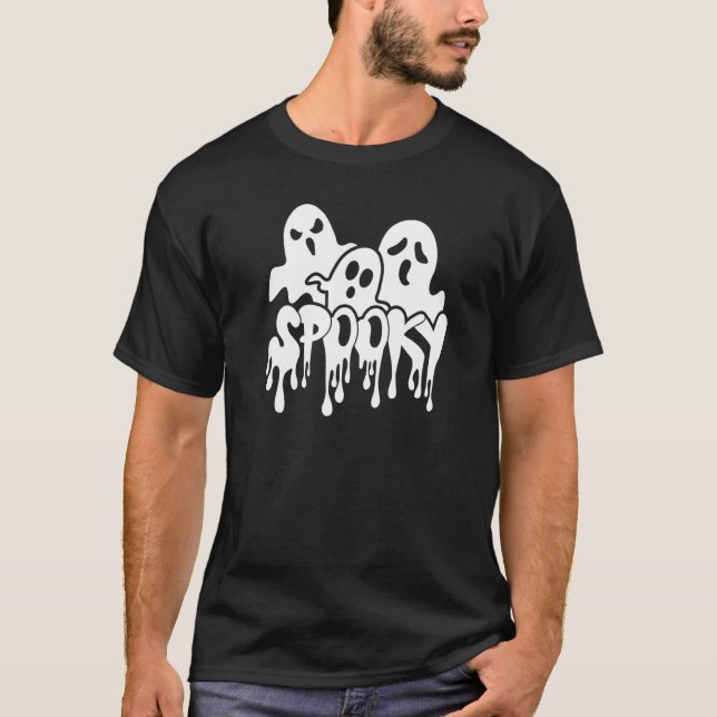 T-shirt Saison Éffrayante Hallowe éffrayante Ghost Boo Squ (Devant)