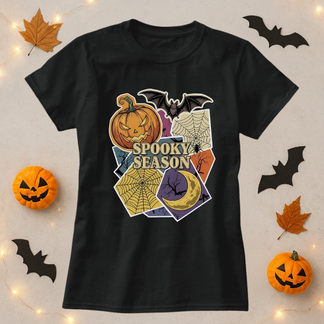 T-shirt Saison éffrayante Halloween Collage (Créateur téléchargé)