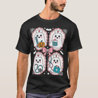 T-shirt Saison effrayante Halloween Fantôme Infirmière Coq