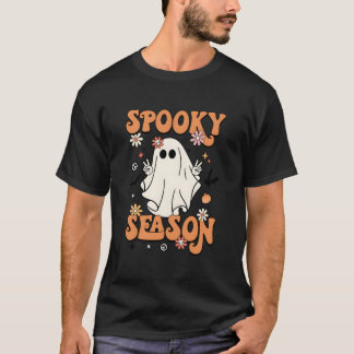 T-shirt Saison effrayante Halloween Py Fantôme Citrouille