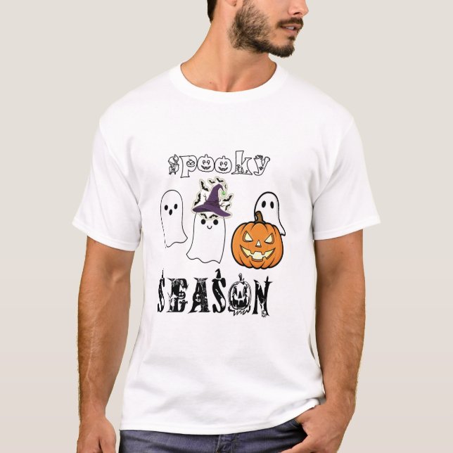 T-shirt saison effrayante  Joyeux Halloween  (Devant)