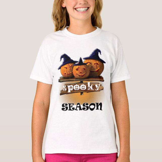 T-shirt saison effrayante  Joyeux Halloween  (Devant)