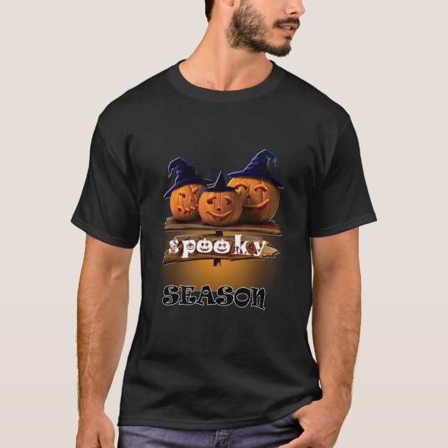 T-shirt saison effrayante  Joyeux Halloween  (Devant)