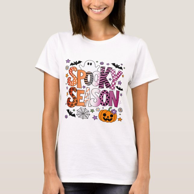 T-shirt Saison Éffrayante Lesbienne Halloween (Devant)