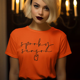 T-shirt Saison éffrayante mignonne Ghost Boo Drôle Hallowe