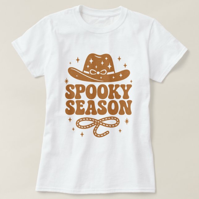 T-shirt Saison éffrayante Retro Western Cowboy Casquette H (Design devant)