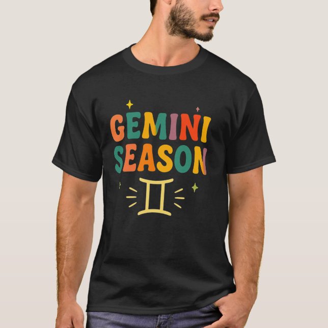 T-shirt Saison Gémeaux Signe Zodiaque Astrologie Anniversa (Devant)