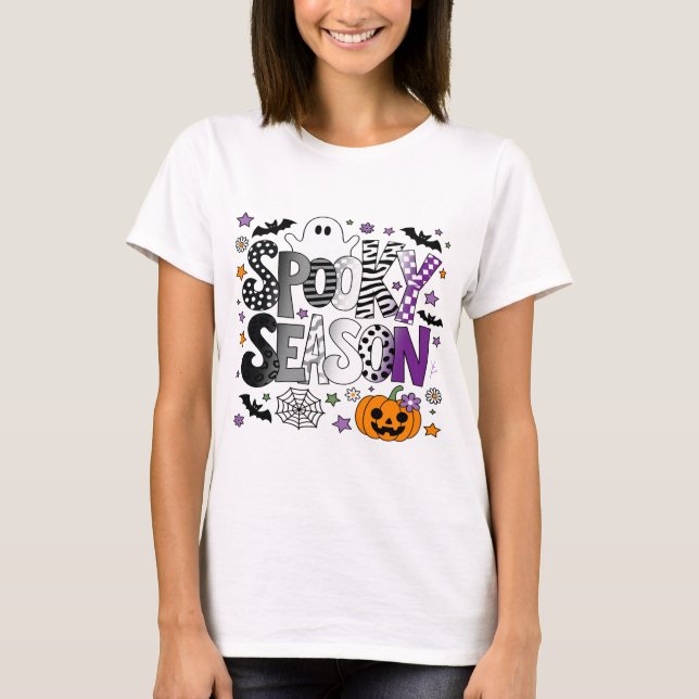 T-shirt Saison Halloween Spooky Asexuée (Devant)