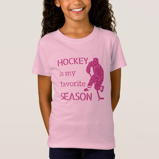 T-Shirt Saison préférée - Joueur de hockey sur gazon rose (Devant)