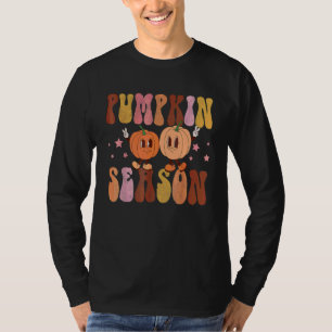 T-shirt Saison Rétro Citrouille Boo 60s 70s Hippie Hallowe