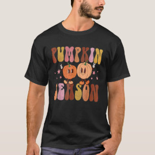 T-shirt Saison Rétro Citrouille Boo 60s 70s Hippie Hallowe