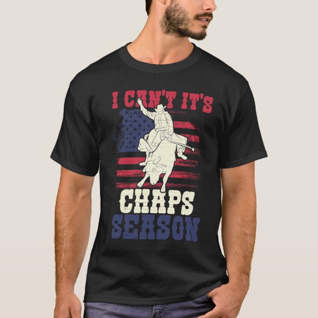 T-shirt Saison Us Flag Bull Riding Chaps (Devant)