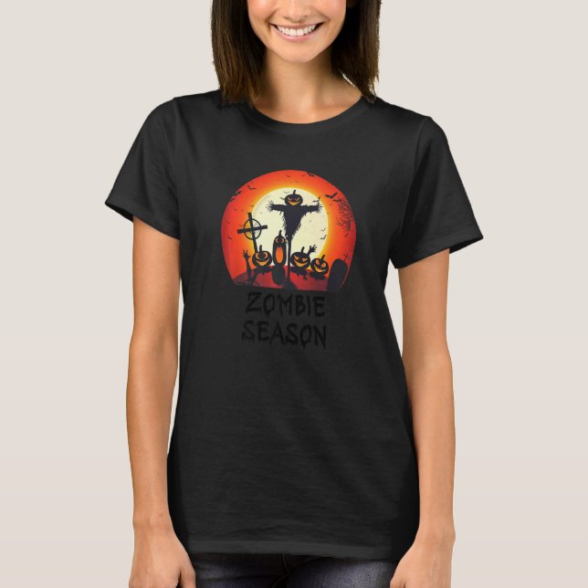 T-shirt Saison Zombie Lune Céramique effrayant Enfants Gar (Devant)