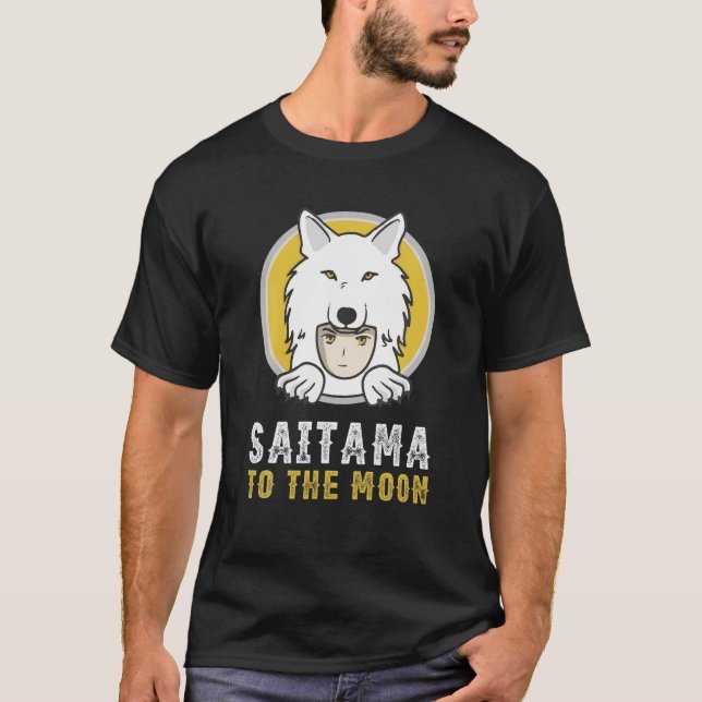 T-shirt Saitama Inu Coin Millionaire Saitama Sur La Lune (Devant)