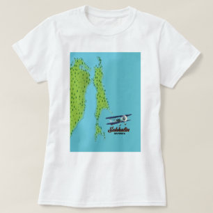 T-shirt Sakhaline Russie Style vintage carte de l'affiche