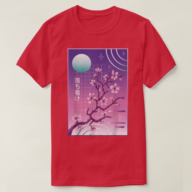 T-shirt Sakura 80s 90s Japanese Cherry Blossom Vaporwave A (Design devant)