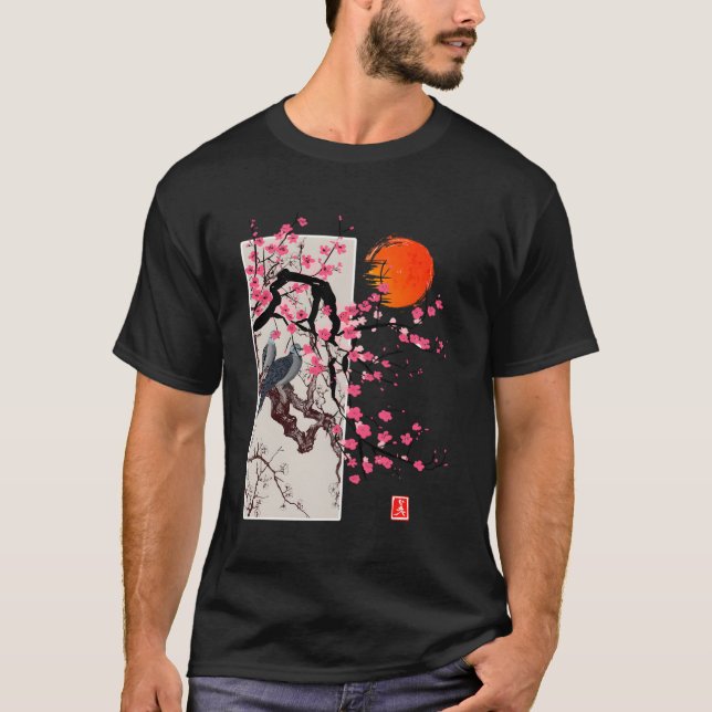 T-shirt Sakura Blossom Japonais Cherry Scenery (Devant)