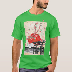 T-shirt Sakura Blossom Japonaise Culture Fleur Rose Cerise