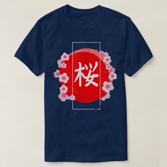 T-shirt Sakura Cherry Blossom Kanji (Design devant)