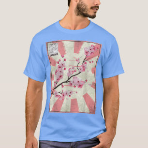 T-shirt Sakura Cherry Blossom Postage Timbre japonais Aest