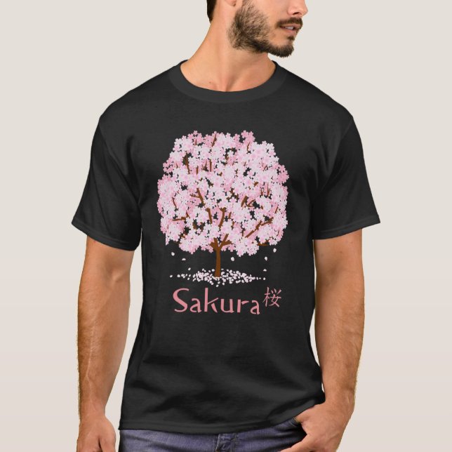 T-shirt Sakura Cherry Blossom Tree Japanese Symbol of Beau (Devant)