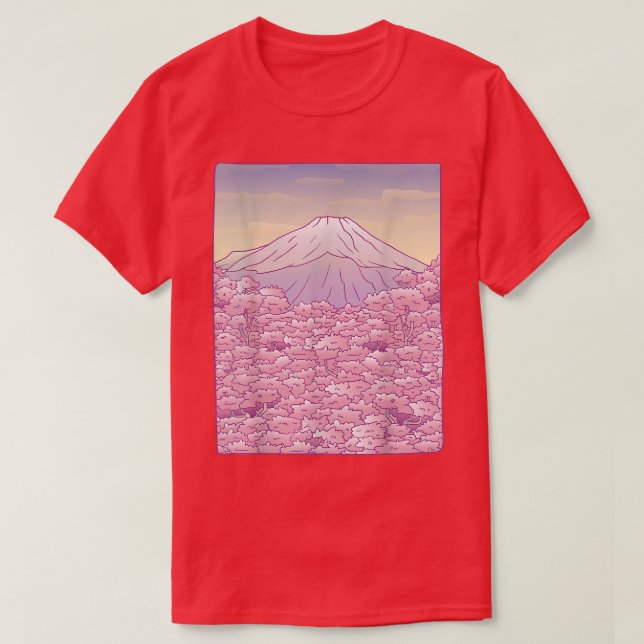 T-shirt Sakura Cherry Fleur Arbre Japon Fuji Gra japonais (Design devant)