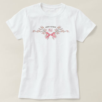 T-shirt Sakura Fleur de Cerisier Élégante avec Nœud Ruban