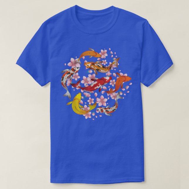 T-shirt Sakura Japonaise Fleur de cerisier Nishikigoi Pois (Design devant)