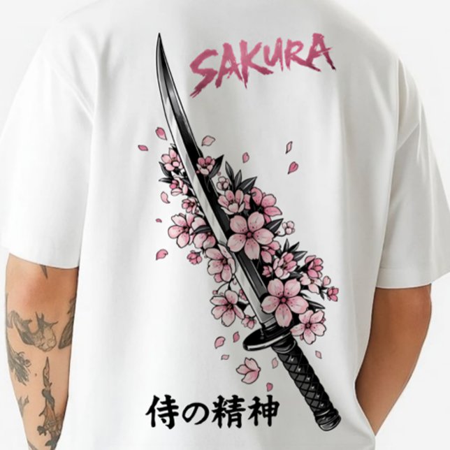 T-shirt Sakura Katana Japanese Aesthetic Streetwear (Sakura Katana Japanese Aesthetic Streetwear)