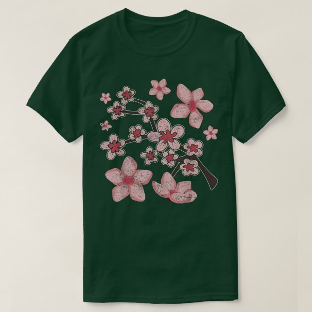 T-shirt Sakura Lover japonais rose Fleur jolie cerise Bl (Design devant)