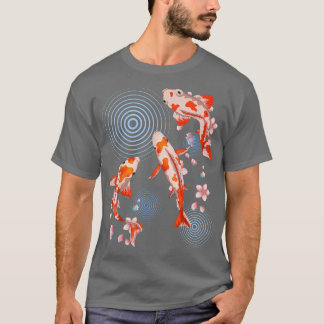 T-shirt Sakura Poisson japonais fleurs de cerisier Nishiki