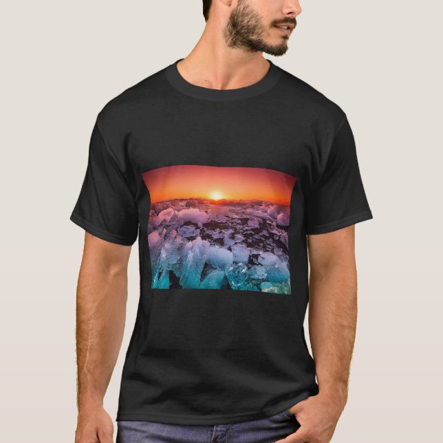 T-shirt Sakura rencontre Islande Océan Ice (Devant)